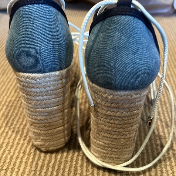 NWT GIANNI BINI santoro two tone denim wedge espadrille size 6.5 - Picture 5 of 10